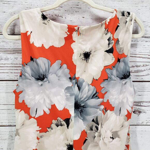 Calvin Klein Women's Floral Ruched Faux Wrap Sleeveless Dress Size Medium - Picture 13 of 14